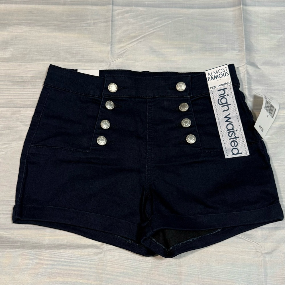 NWT Almost Famous Women's High Waisted Navy Shorts
